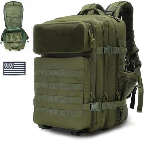 Miniatura 14 de gracedon Mochila Táctica Militar para Hombres y Mujeres, Mochila de Campamento del Ejército, Mochila de Asalto de 45L para Viajes, Senderismo (Negro)