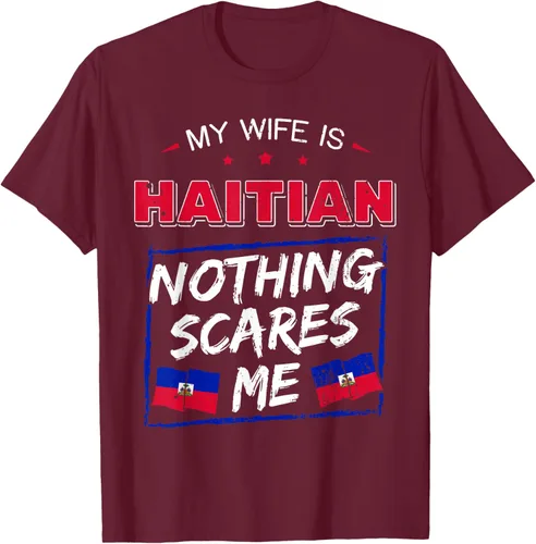 Miniatura 12 de My Wife Is Haitian Republic of Haiti Heritage Roots - Camiseta con bandera, Negro, S
