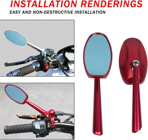 Miniatura 3 de Espejo retrovisor para motocicleta, espejo retrovisor de aluminio CNC, espejo retrovisor azul antirreflejos para Kawasaki ZXR400 ZZR600 para espejos