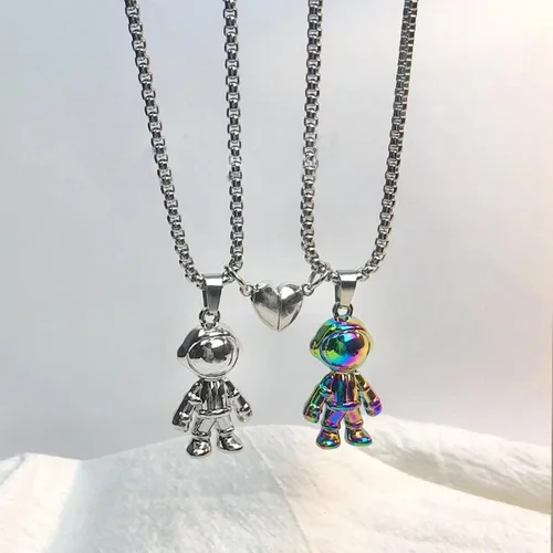 Miniatura 5 de Collares de astronauta, collares de regalo para el día de San Valentín, collares magnéticos para parejas, astronautas, parejas, atrayendo cada 2