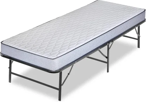 Miniatura 3 de Base de cama Quickbase de metal de 14 pulgadas con colchón de espuma de alta densidad de 5 pulgadas, parte superior firme media, 75 x 30, gris