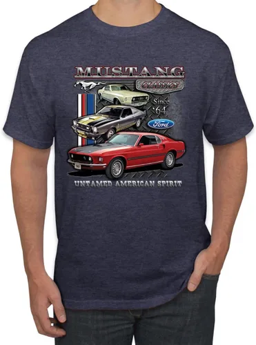 Ford Mustang Classics Untamed American Spirit Cars and Trucks - Camiseta gráfica para hombre