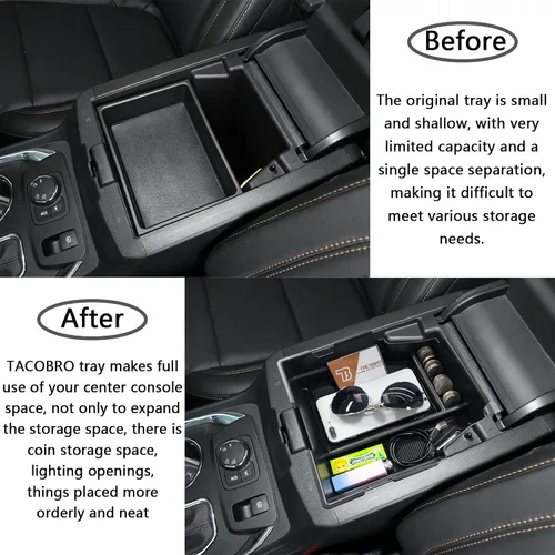 Miniatura 4 de Organizador de consola central compatible con Chevy Traverse 2018 2019 2020 2021 2022 2023 accesorios, bandeja de inserción de reposabrazos caja