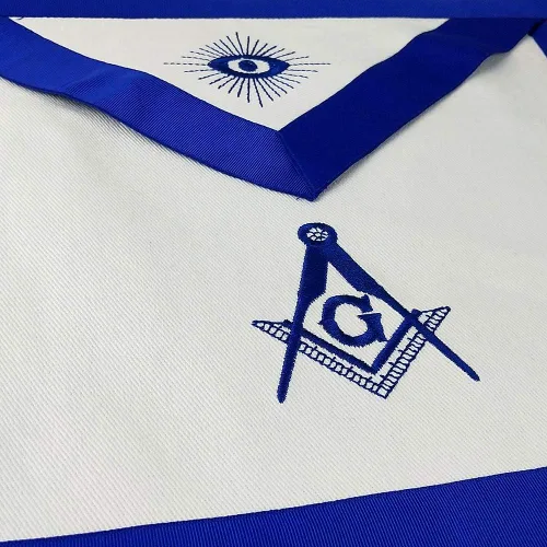 Miniatura 3 de Delantal Masonic Master Mason - Azul Lodge - Tela blanca con bordado