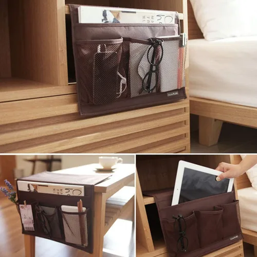 Miniatura 5 de Organizador de Almacenamiento para Mesita de Noche, Caddy para Mesita de Noche, Organizador de Almacenamiento de Armario de Mesa, Control Remoto