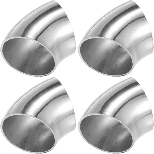 Miniatura 9 de X AUTOHAUX 4 piezas OD 2.5 pulgadas 45 grados SS304 tubo de acero inoxidable curvado para tubo de escape de codo para sistema de escape modificado