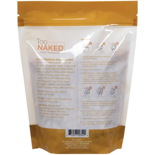 Miniatura 2 de Too Naked Hair Removal Golden Radiance - Cera sin tiras, increíble elasticidad con consistencia de gel, hipoalergénica para áreas sensibles, sin