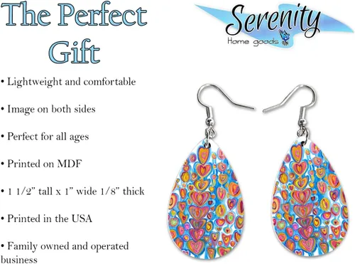 Miniatura 4 de Maureen Claffy Artist Collection Compassion Teardrop Dangle Earrings Set Cute Girls Womens Jewelry Earings Holiday Gifts Summer Decorations