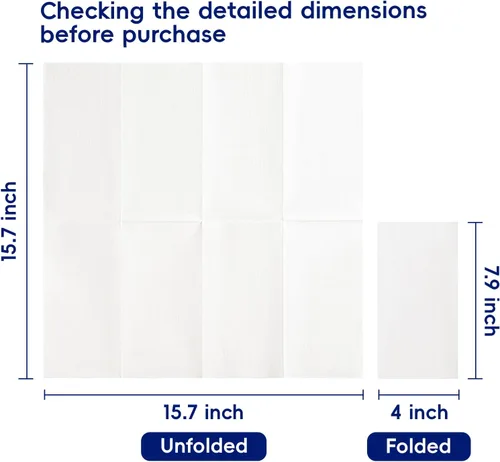 Miniatura 2 de JOLLY CHEF Paquete de 200 servilletas de papel desechables, servilletas de baño suaves para invitados, toallas de mano de papel blanco de 2 capas