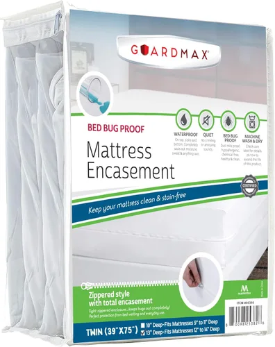 Miniatura 65 de Guardmax Funda de colchón de punto con cremallera, tamaño Queen, impermeable y a prueba de chinches, ropa de cama cómoda, suave y silenciosa con 2