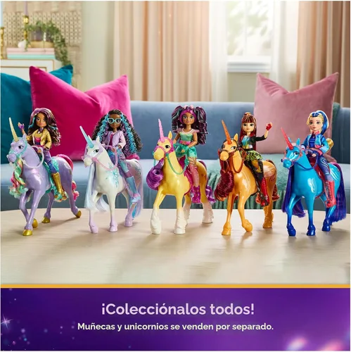 Miniatura 7 de Unicorn Academy, Poder de la Amistad Cinder con Silla y Brida Translúcida de 11 Pulgadas, Muñecas y Juguetes de Unicornio, Regalos y Pequeños
