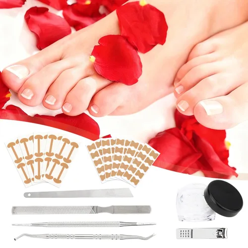 Miniatura 6 de Kit de 16 piezas de uñas encarnadas, con tiras transpirables para uñas de los pies en crecimiento, corrección de dedos curvos, parches de yeso sin