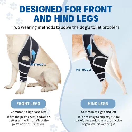 Miniatura 3 de Rodillera para perro para desgarro de la pierna trasera, alivia lesiones de ligamentos y dolor en las articulaciones, soporte ajustable para piernas