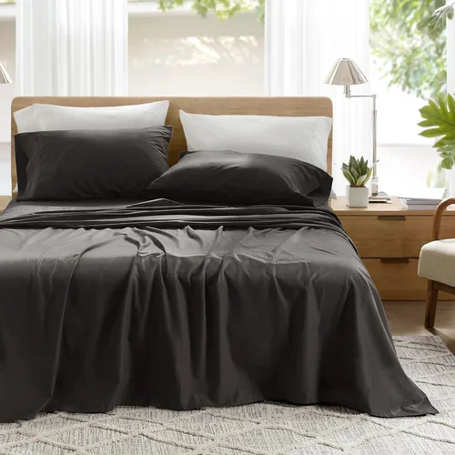 Miniatura 20 de Comfort Spaces Sábanas 100% algodón tamaño individual, transpirables, naturalmente frescas, sábanas de algodón suave con bolsillo elástico de 14