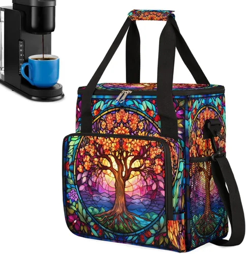 Miniatura 19 de Turquesa comienza tu día con la bolsa de transporte para cafetera, bolsa de almacenamiento de viaje para cafetera, bolsa de almacenamiento de viaje