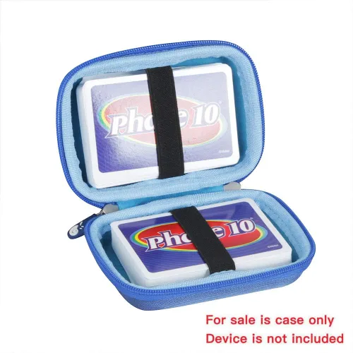 Miniatura 2 de Hermitshell Estuche rígido de viaje para juego de cartas Mattel Games Phase 10, no incluye tarjetas Azul