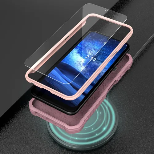 Miniatura 7 de ExoGuard Funda para Nokia X100, funda de goma a prueba de golpes de cuerpo completo con protector de pantalla de vidrio templado con soporte