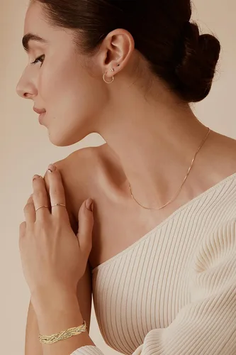 Miniatura 4 de INNERDIVA Pulsera de oro para mujer, ajustable, abierta, pulsera de cadena de eslabones cubanos para hombre