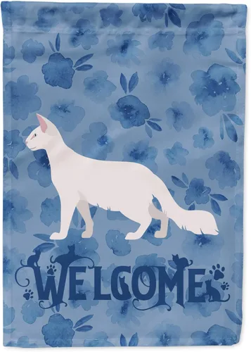 Miniatura 56 de Caroline's Treasures CK4813CHF - Bandera de bienvenida con gato abisinio azul, manga grande, para porche, para colgar en la pared, poliéster