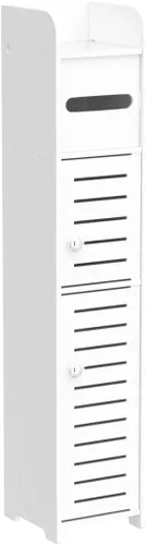 Miniatura 4 de TuoxinEM Gabinete de Almacenamiento para Espacios Pequeños, Gabinete Sobre el Inodoro para Almacenamiento Estrecho de Baño en Esquina de Piso