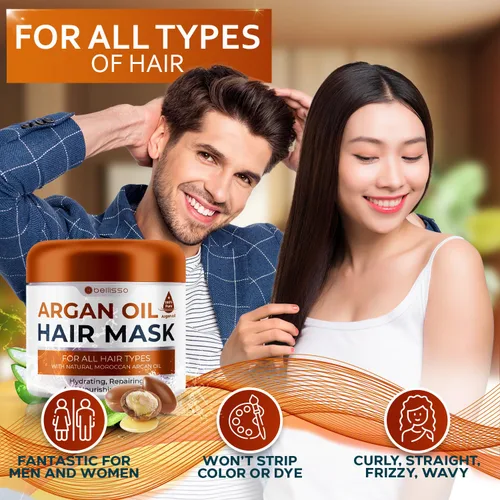 Miniatura 5 de Máscara de aceite de argán marroquí - Hidratante acondicionador profundo para cabello seco y extremadamente dañado - Tratamiento reparador