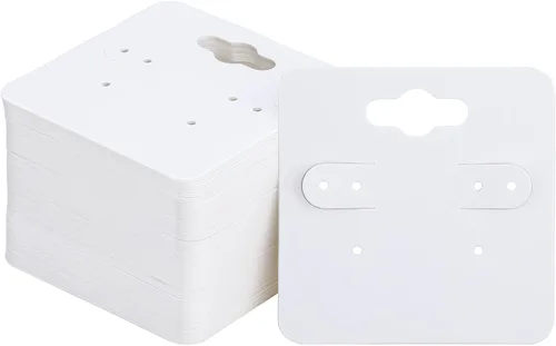 joycraft 200 tarjetas para aretes, tarjetas de papel blanco de 2 pulgadas, etiquetas de papel en blanco con 6 agujeros, etiquetas de embalaje de