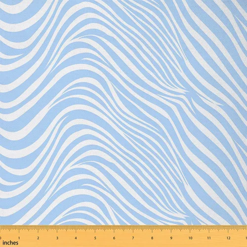 Feelyou The Yard, tela geométrica de ondas oceánicas vintage para sillas, línea de rayas náuticas remolinadas, tela decorativa impermeable para