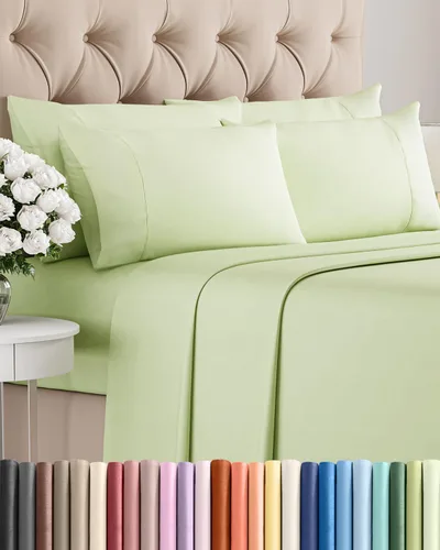Miniatura 77 de Juego de sábanas Queen de 6 piezas, sábanas tamaño Queen, ropa de cama suave de lujo de hotel, refrescante, cómoda y transpirable, 1 encimera, 1 26