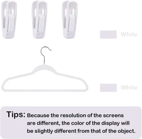 Miniatura 2 de Trgowaul Clips de terciopelo para colgar pantalones, clips de terciopelo, clips de dedo fuertes, perfectos para perchas finas de terciopelo