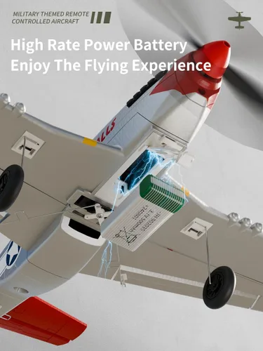 Miniatura 6 de Avión RC P51 de 4 canales con control remoto Aileron/Aerobatic/3Level FC/Gyro estabilizador fácil control para niños adultos principiantes Mejor