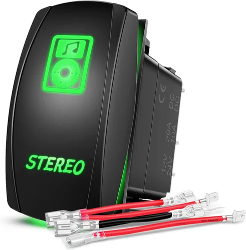 Miniatura 14 de Nilight NI-RS05 Interruptor basculante de barra de luz LED de 5 pines con láser, luces traseras, 20 A/12 V, 10 A/24 V, juego de cables de puente, 2