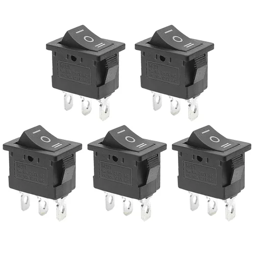Miniatura 6 de KCD1-01 Interruptor basculante de 3 pines con cable de 3 pines de 3 posiciones 10A/125V, 6A/250V - Paquete de 5