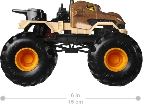 Miniatura 4 de Hot Wheels Monster Trucks Vehículos a escala 1:24, camiones de juguete coleccionables de metal fundido a presión con ruedas gigantes y chasis