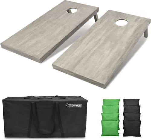 GoSports Juego de tablas de cornhole de madera de tamaño reglamentario de 4 x 2 pies, incluye funda de transporte y bolsas de frijoles (elige tus