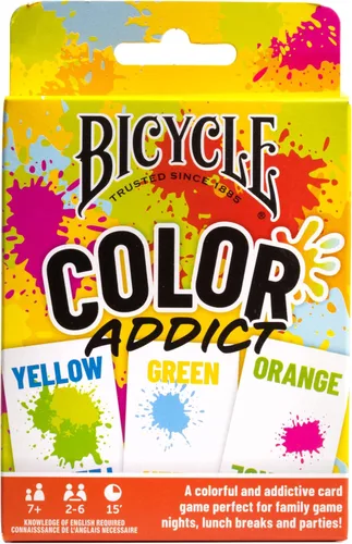 Miniatura 2 de Juego de cartas familiar de emparejamiento de colores Bicycle Addict, hasta 6 jugadores (edades 7 y más), amarillo