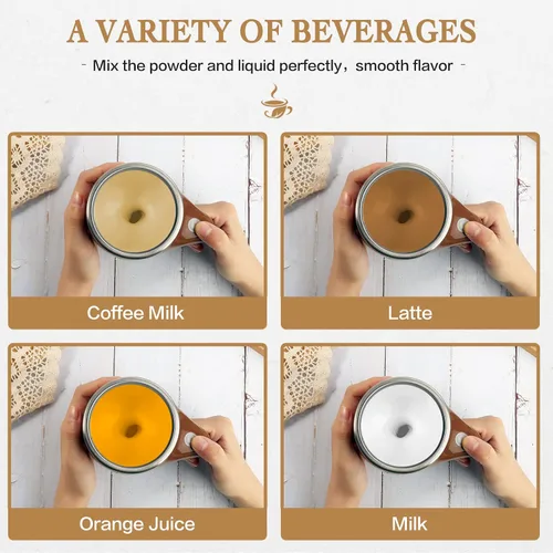 Miniatura 5 de Taza autoagitadora, taza de café magnética automática recargable, taza de café autoagitable, taza giratoria de viaje para oficina en casa, para café