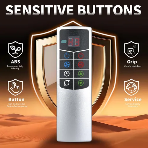 Miniatura 6 de Mando a distancia de repuesto compatible con ventilador de torre oscilante Lasko para todas las estaciones y calentador de espacio FH500 (plateado)
