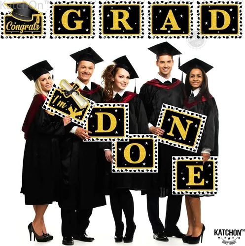 Miniatura 2 de KatchOn, Cartel de puerta de graduación con texto en inglés «Congrats Grad» de 59 pulgadas, sin bricolaje Cartel de puerta de graduación «I'm