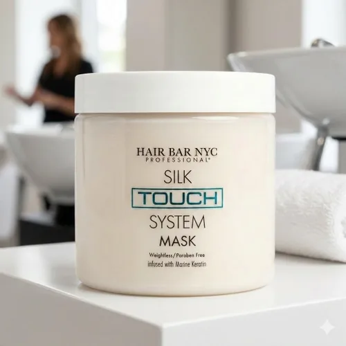 Miniatura 9 de Hair Bar NYC Silk Touch System - Mascarilla suavizante para el cuidado de queratina con proteína de queratina pura, biotina y aceites naturales