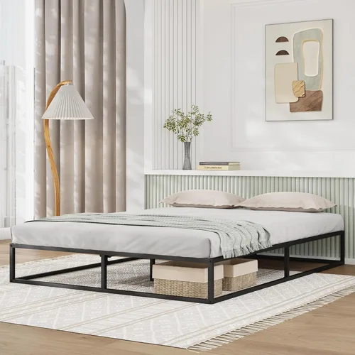 Miniatura 14 de Novilla Bed Frames with Piano Keys Headboard and Footboard, Metal Platform Bed Frame