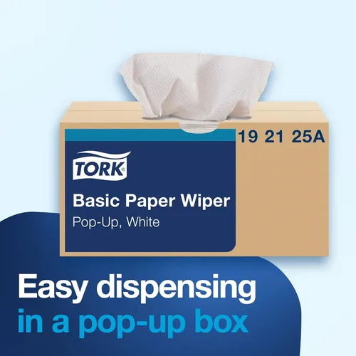Miniatura 5 de Tork Limpiador de papel básico blanco, caja emergente, 18 x 110 hojas, 192125A