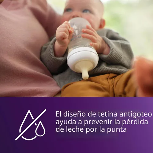 Miniatura 7 de Philips Avent Biberones naturales con pezones de respuesta natural (flujo medio, flujo 3), con diseño de caballito de mar y estrella de mar, 9