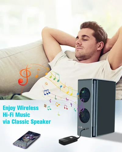 Miniatura 4 de Golvery, receptor Bluetooth (Bluetooth avanzado 4.1, A2DP) - adaptador de audio inalámbrico portable con entrada de 3,5 mm - disfruta la música