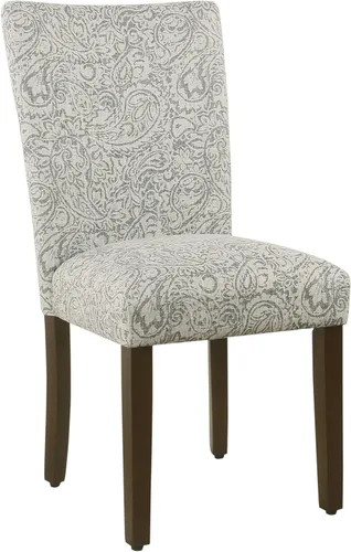Miniatura 21 de Homepop Silla de comedor con detalle festoneado, sillas de comedor Parsons tapizadas, muebles decorativos para el hogar, tejido texturizado crema