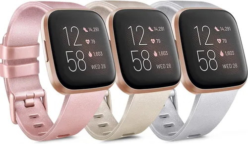 Miniatura 9 de PAQUETE DE 3 Bandas de Silicona Suave Compatibles con Fitbit Versa Bandas Deportivas Ajustables para Mujeres y Hombres Tallas Pequeña y Grande
