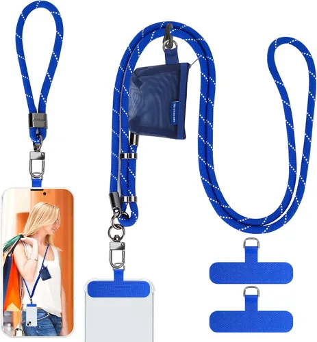 Miniatura 8 de HOTEMIA Cordón para teléfono y correas para la muñeca, cordón para celular ajustable cruzado con billetera desmontable, cordón para iPhone de 8mm