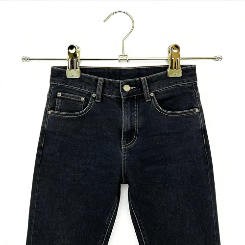 Miniatura 7 de Perchas de alambre de metal dorado de 13.8 pulgadas con clips ajustables, paquete de 30 perchas para pantalones con clips de metal, perfectas