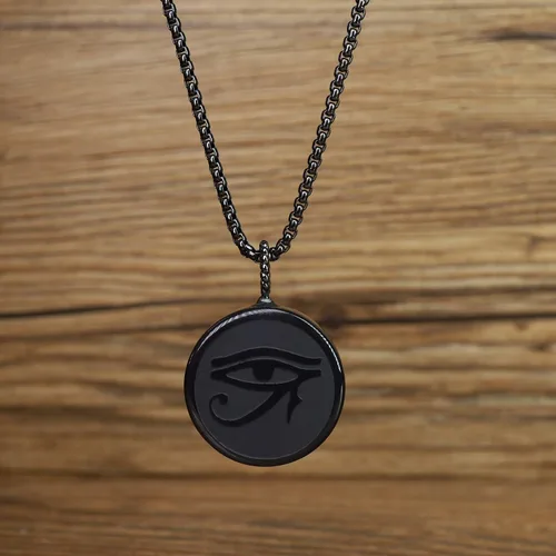 Miniatura 3 de COAI Joyería religiosa collar de piedra de obsidiana, Piedra, Obsidiana