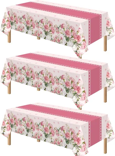 Miniatura 9 de Kelool Decoraciones del 250 aniversario de Estados Unidos, paquete de 3 manteles patrióticos de 54 x 108 pulgadas, mantel rectangular desechable