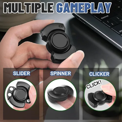 Miniatura 3 de Juguete giratorio 3 en 1 para adultos, deslizador de metal, con clicker, magnético para hombres adultos, juguete de escritorio de oficina, alivio